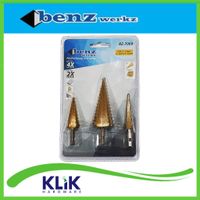 Benz Mata Bor Pagoda Set 3 Pcs - Multi Step Drill Bit HSS Titanium 3 - 32 mm