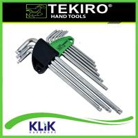 TEKIRO Kunci L Bintang Panjang Set 9 Pcs Tanpa Lubang - Star Torx Key No Tamper Xtra Long