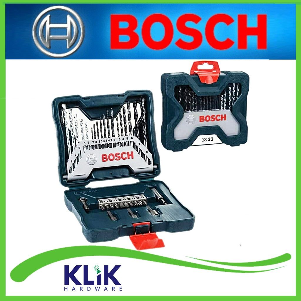 Bosch X-Line XLine 33 Pcs Mata Bor Kayu Beton Besi + Mata Obeng Set ...