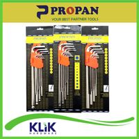 Propan Kunci L Hexagonal Ballpoint Star Flat Bintang Panjang 9 Pcs Extra Long