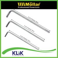 Mollar Kunci L Flat Hexagonal Panjang Xtra Long 4 5 6 mm Mirror Chrome