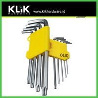 OLiQ Kunci L Panjang + L Bintang Kombinasi Set 9 Pcs Satin Hexagonal + Star Key Tamper Lubang
