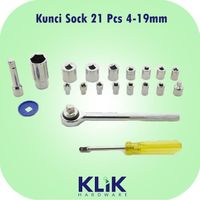 Kunci Shock Sock Sok Set 21 Pcs 4 - 19 mm Motor
