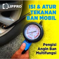Lippro Tire Inflator Inflating Gun 3-In-1 Isi Ukuran Angin Ban 9102 Heavy Duty