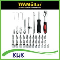 Mollar Kunci Shock Sock Sok Set 46 Pcs Motor 1/4 Inch Mata Obeng Socket Set