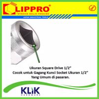 Lippro DEEP Socket 1/2 Inch 12 mm 6 PT - Lippro Mata Sok Panjang