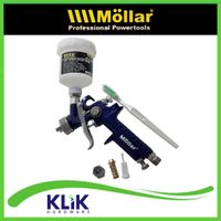 Mollar Spray Gun HVLP H2000 Alat Semprot Spet Cat 0.8 mm 100 ml Tabung Atas
