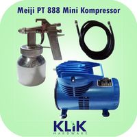 Meiji Mini Compressor Set PT-888 + Spray Gun Kompresor Portable