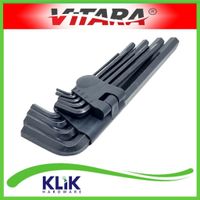 Vitara Kunci L Hexagonal Xtra Long Set Panjang 9 Pcs 3 4 5 6 7 8 10 12 14 mm Baja