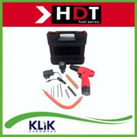 HDT Mesin Bor Tangan Cas Cordless Drill Charge CDD405 2 Pcs Baterai 12V + Aksesoris