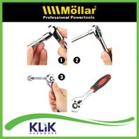 Mollar Kunci Shock Sock Sok Set 46 Pcs Motor 1/4 Inch Mata Obeng Socket Set