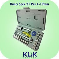 Kunci Shock Sock Sok Set 21 Pcs 4 - 19 mm Motor