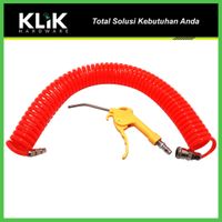 Paket Selang Recoil Spiral Angin Kompresor 6 9 12 Meter + Air Blow Gun Air Duster