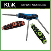 Gomeo Obeng Bolak Balik 2 Way Model T 3 Fungsi 3-in-1 Gagang Karet