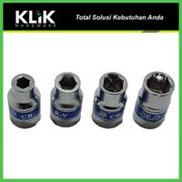 Mata Sock Shock 1/2 Inch 6 PT Chrome Vanadium - Kunci Sok Pilih Ukuran 8 10 12 14 mm