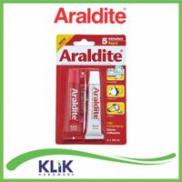 Araldite Lem Besi Epoxy Plastik Steel 5 Menit Rapid Merah