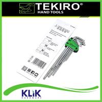 TEKIRO Kunci L Bintang Panjang Set 9 Pcs Tanpa Lubang - Star Torx Key No Tamper Xtra Long