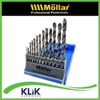 Mollar Mata Bor Besi Set 13 Pcs - HSS Twist Drill 1.5 2 2.5 3 3.2 3.5 4 4.5 4.8 5 5.5 6 6.5 mm