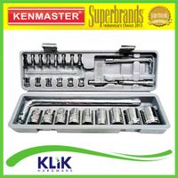 Kenmaster Kunci Shock Sock Sok Set 27 Pcs Motor 1/4 1/2 Inch 4 - 21 mm