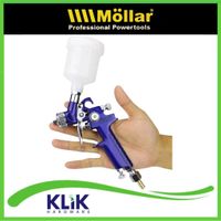 Mollar Spray Gun HVLP H2000 Alat Semprot Spet Cat 0.8 mm 100 ml Tabung Atas