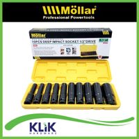 Mollar Deep Impact Socket Mata Sock Sok Shock Panjang 10 Pcs 1/2 Inch 8 10 12 13 14 17 19 21 22 24 mm