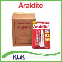 Araldite Lem Besi Epoxy Plastik Steel 5 Menit Rapid Merah