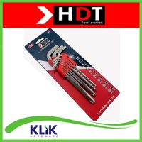 HDT Kunci L Panjang + L Bintang Kombinasi 9 Pcs Hexagonal + Star Key Tamper Lubang