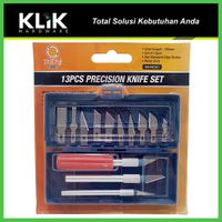 IKURA Pisau Cutter Ukir Grafir Akrilik Set 13 + 3 Pcs Pahat Kayu Hobby Knife