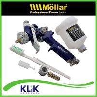 Mollar Spray Gun HVLP H2000 Alat Semprot Spet Cat 0.8 mm 100 ml Tabung Atas