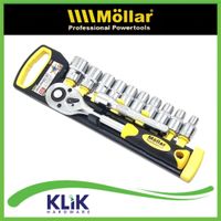 Mollar Kunci Shock Sock Sok Ratchet Set 12 Pcs 1/2 Inch 6PT Rachet 8 - 24 mm CR-V