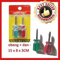 Kenmaster Obeng Mini 2 Pcs Plus Minus - Obeng Cebol Stuby SDY-011