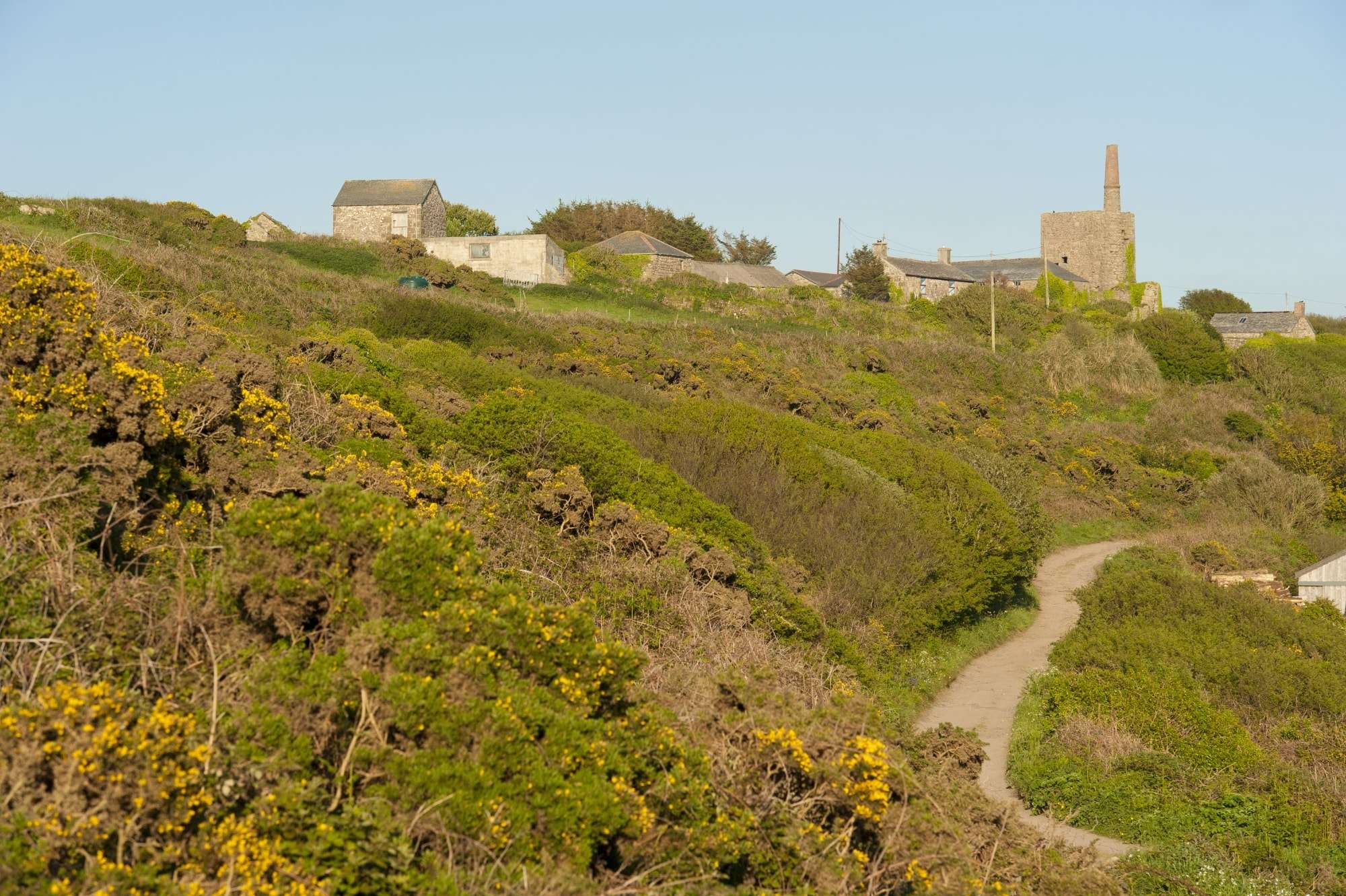 Village scene along the Cornwall coast path