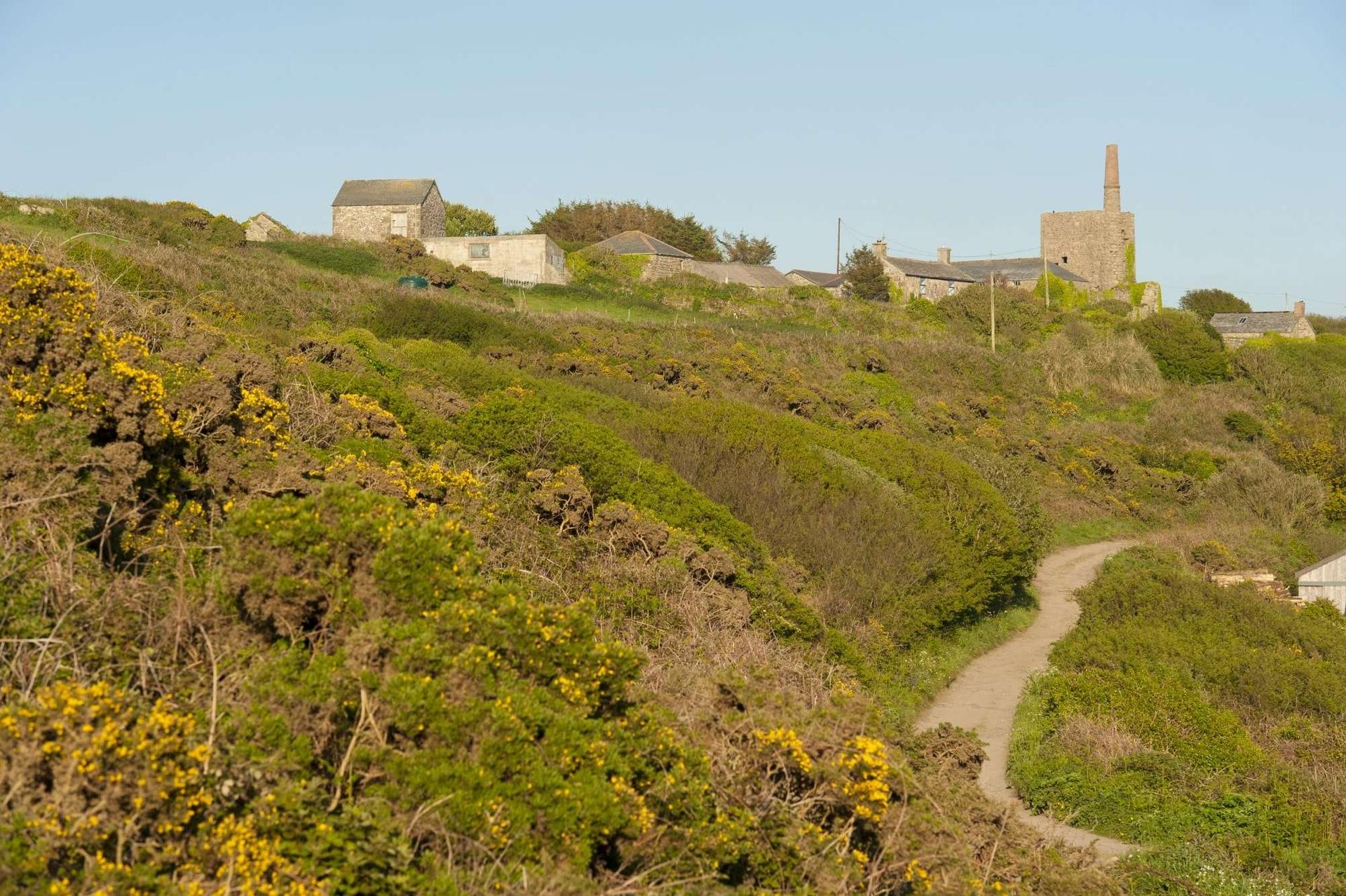 Village scene along the Cornwall coast path