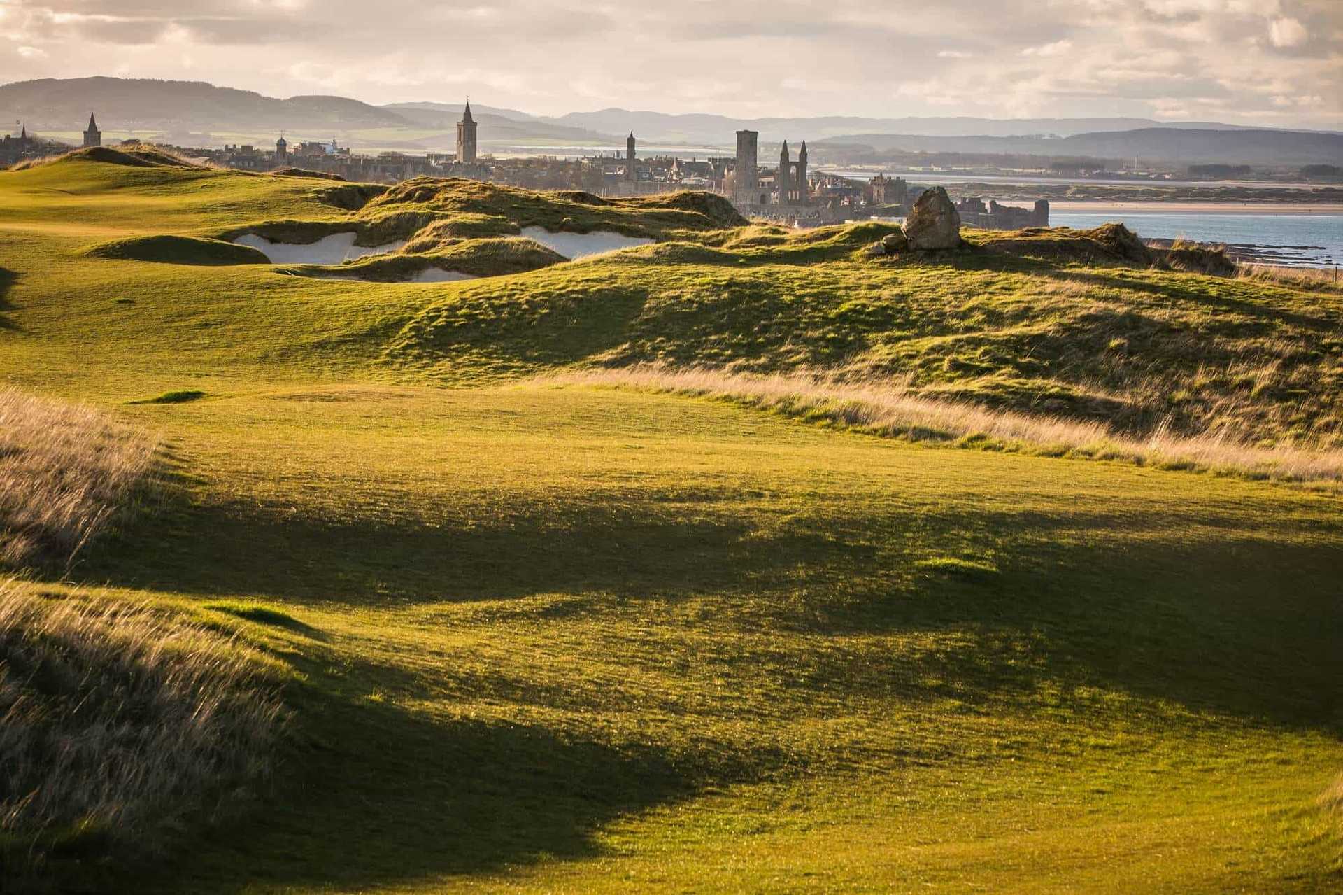 View over St Andrews, walking in fife