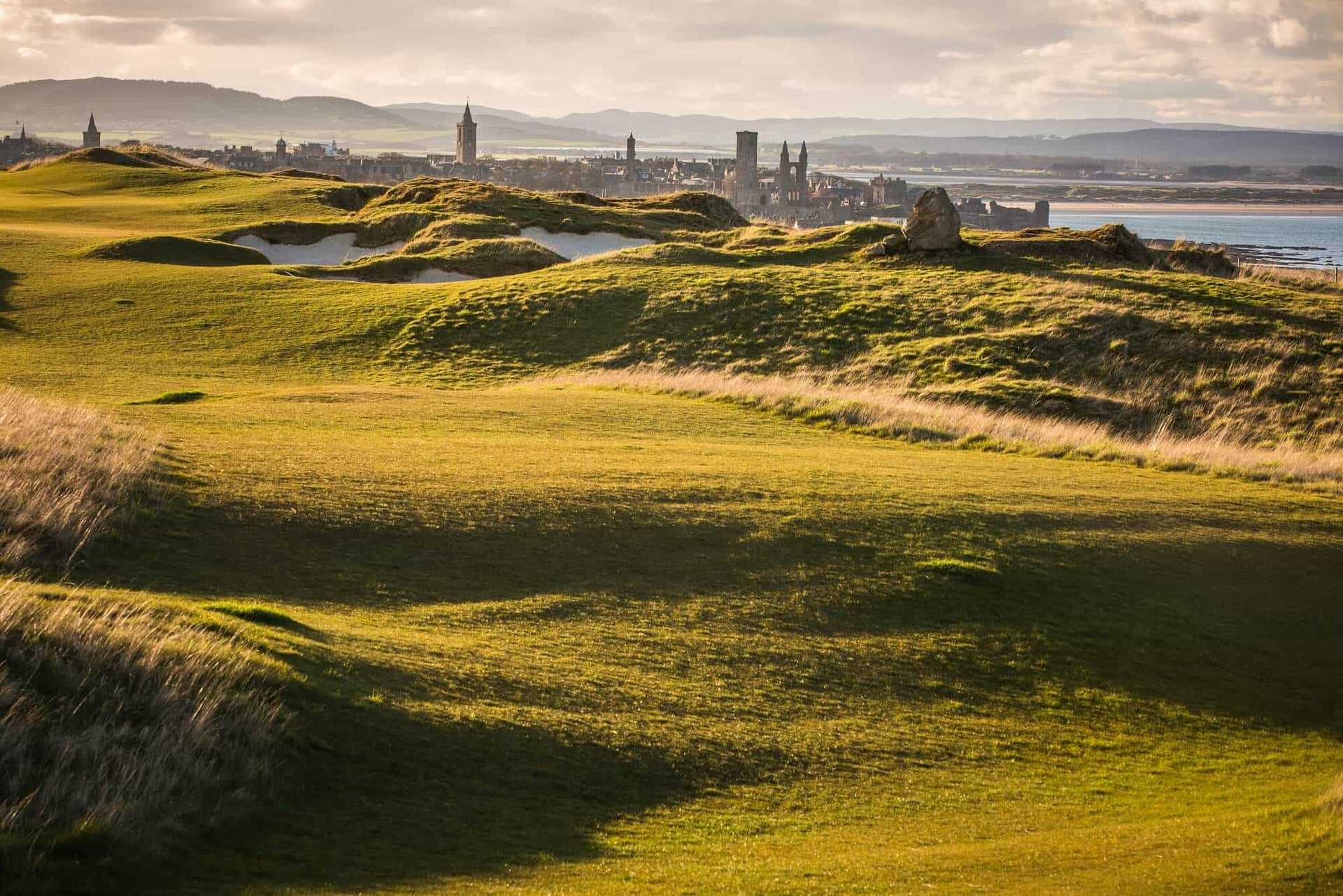View over St Andrews, walking in fife
