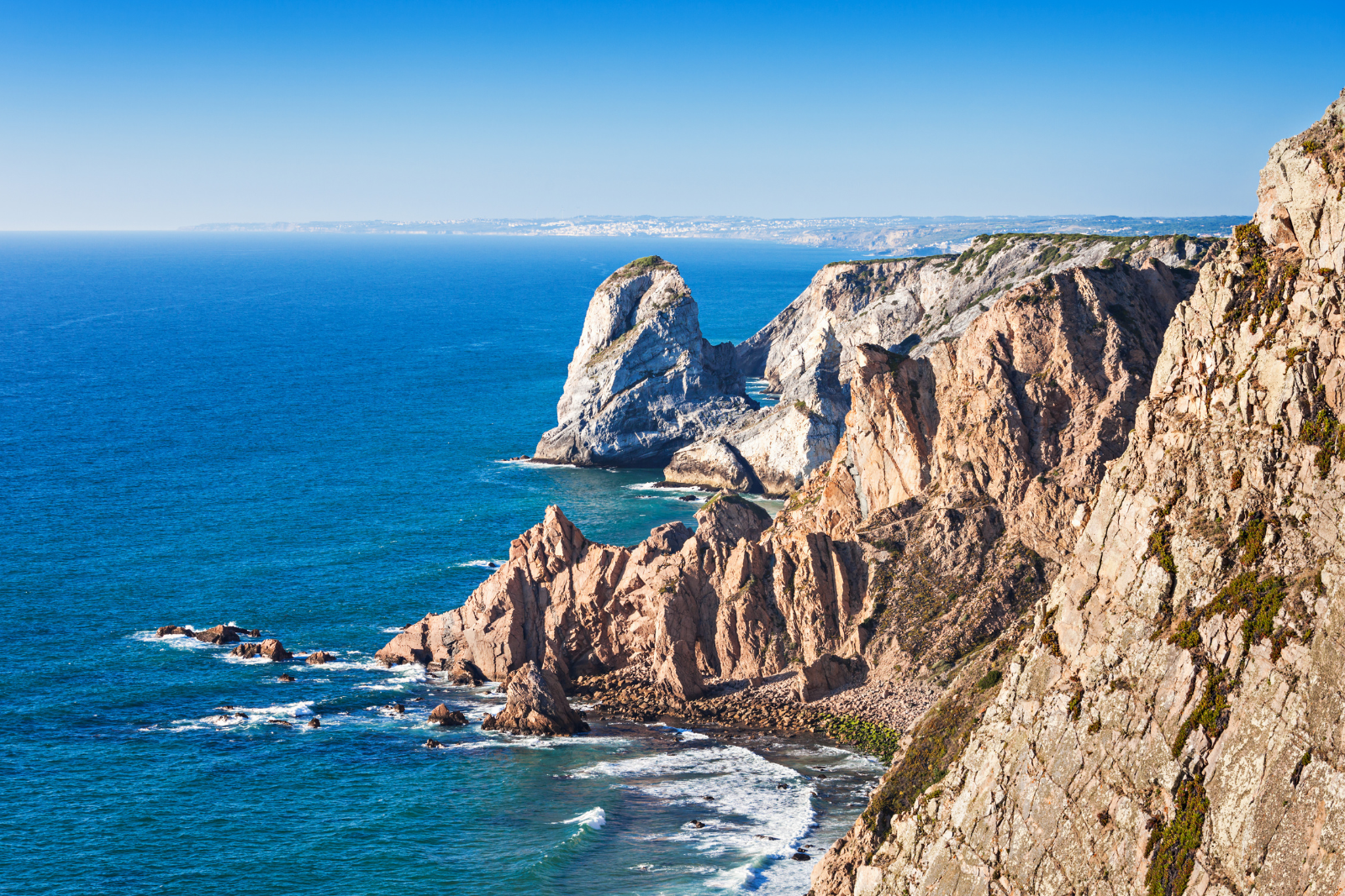 Rocky Atlantic headland at Cabo da Roca, Portugal.
