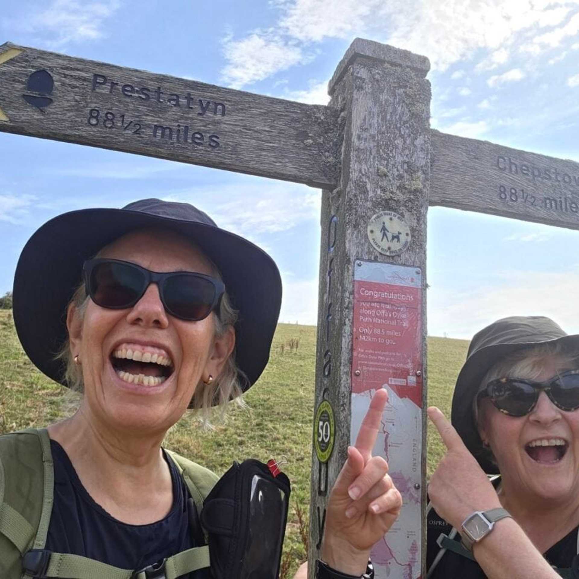 Walkers at the halfway point between Prestatyn and Chepstow