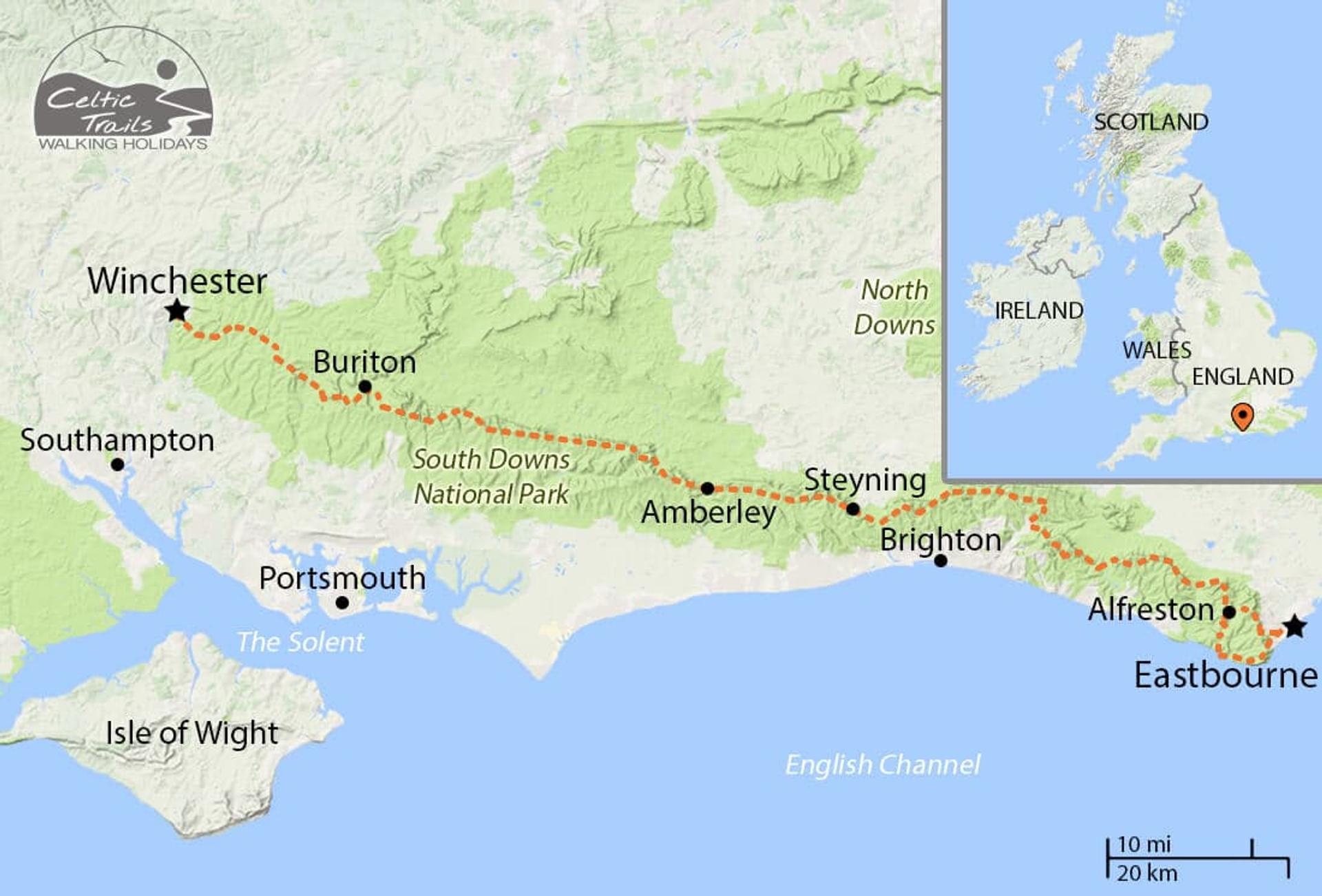 South Downs Way walk map