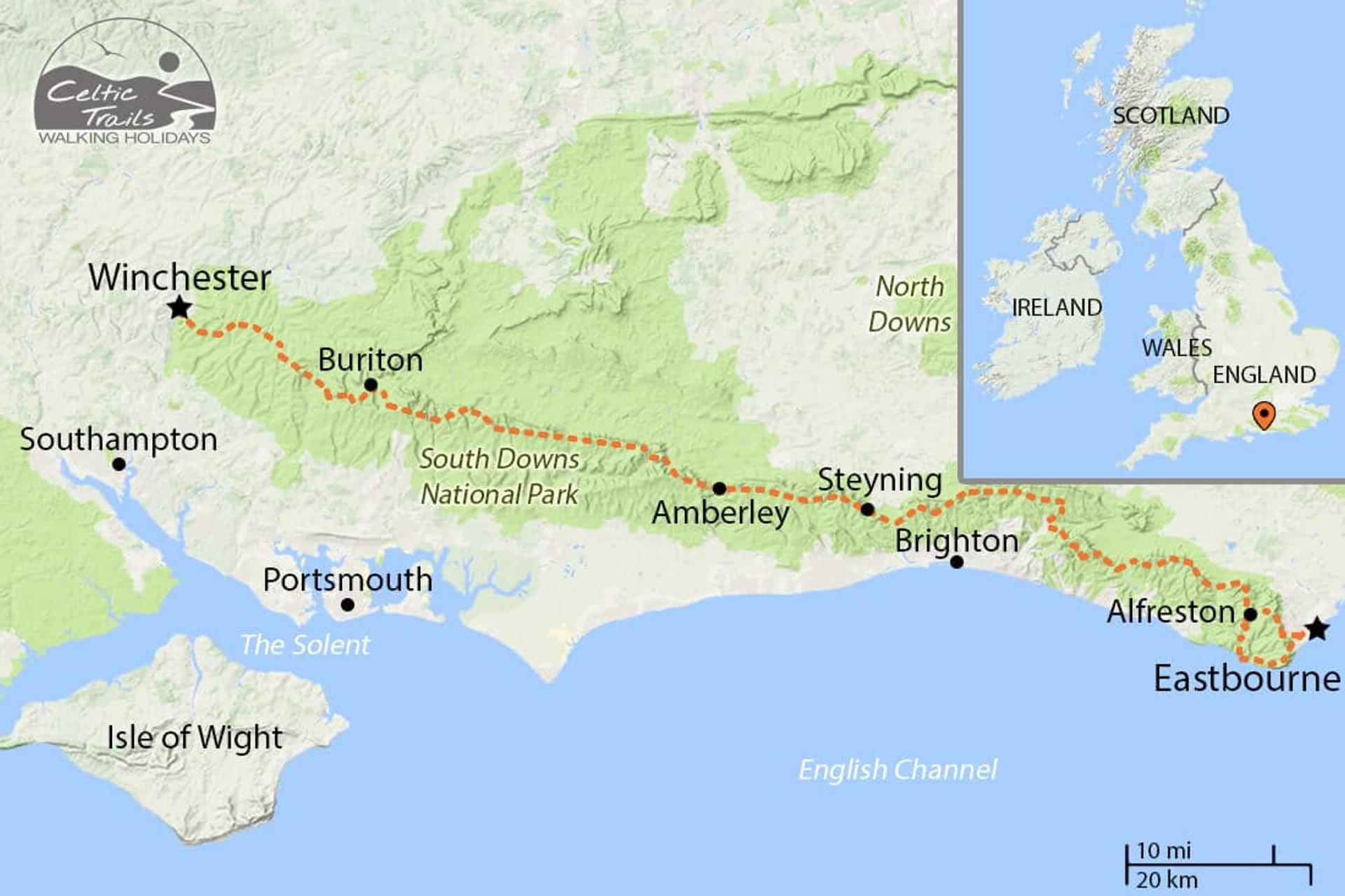 South Downs Way walk map