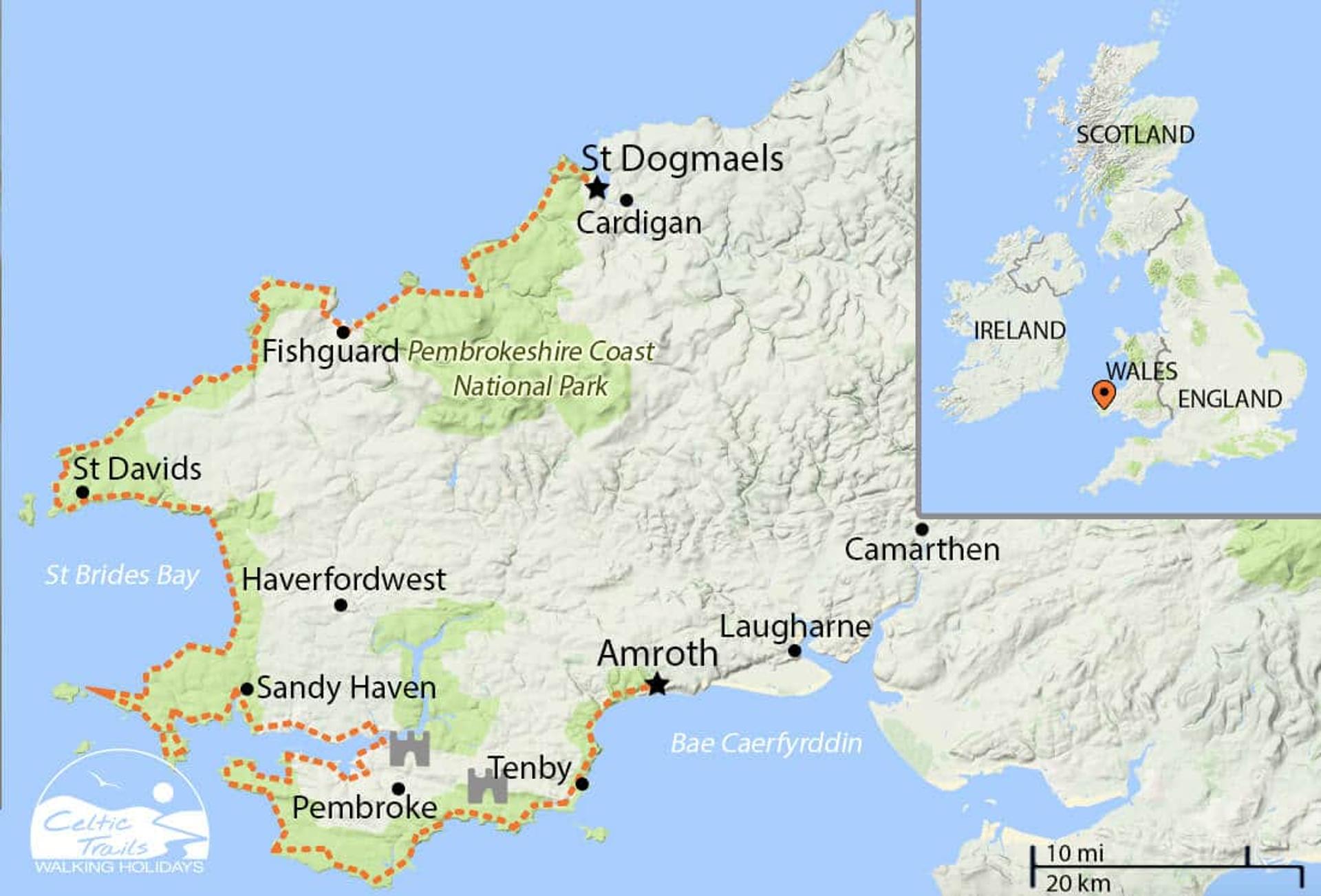 Pembrokeshire Coast Path walk map