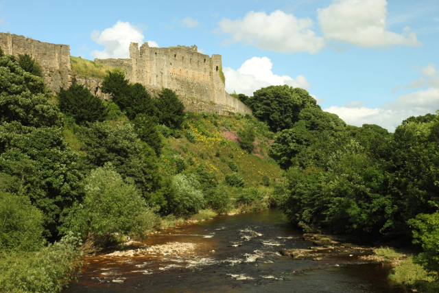 Norman castle dating back to 11th century, namely Richmond Castle, above River Swale