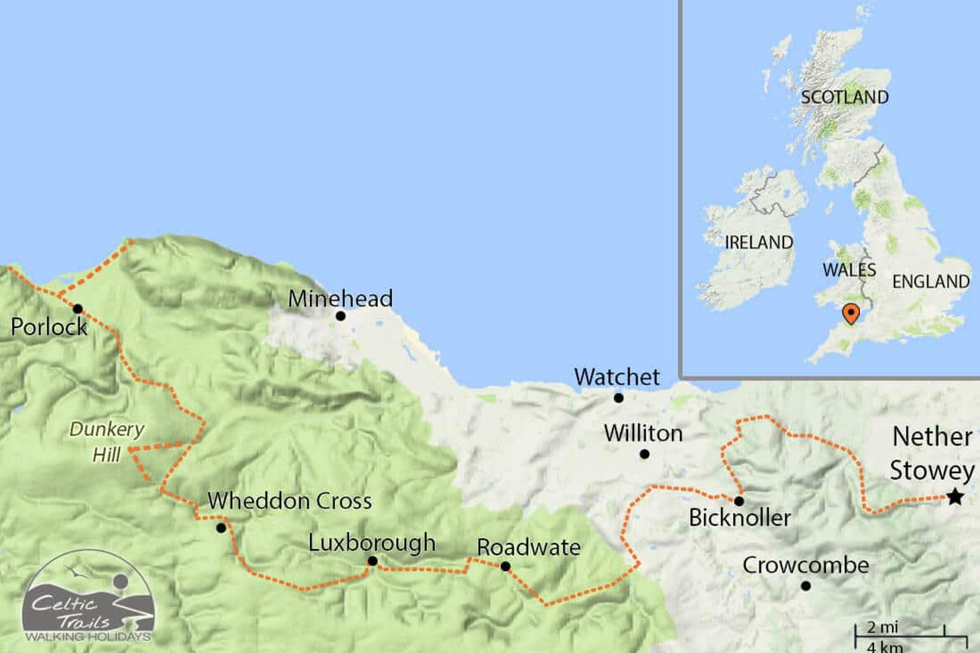 Coleridge Way walking map