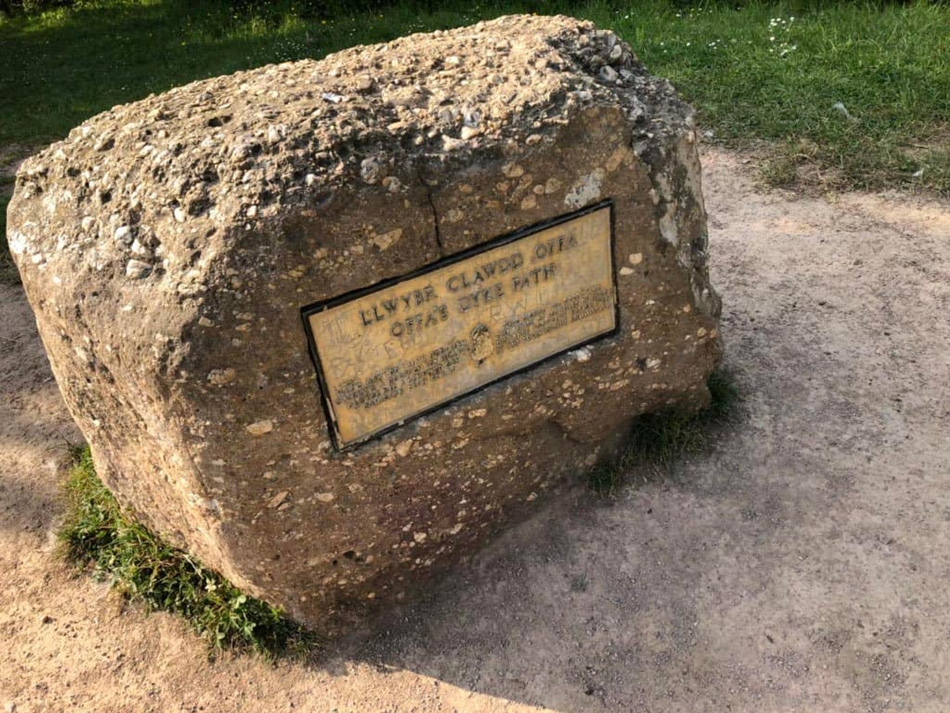 Northern end marker of Offa’s Dyke Path at Prestatyn on the North Wales coast