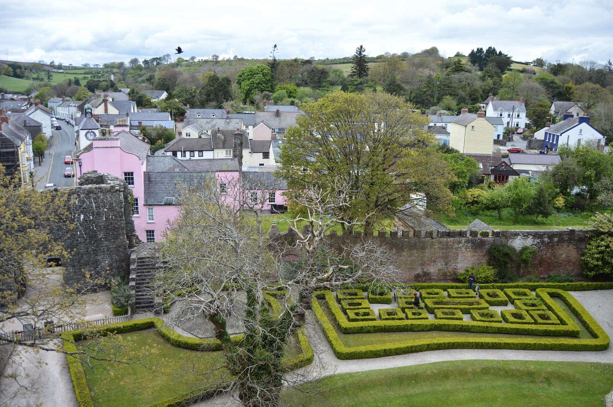 View over Laugharne from Laugharne Castle