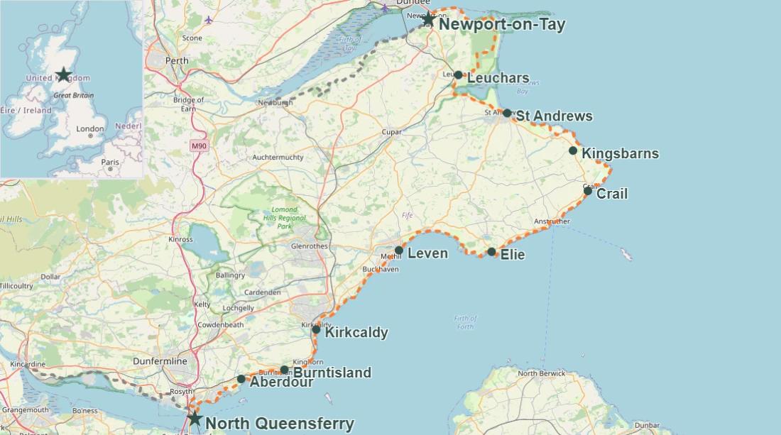 Fife Coastal Path walk map