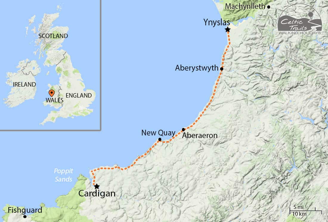 Ceredigion Coast Path walk map