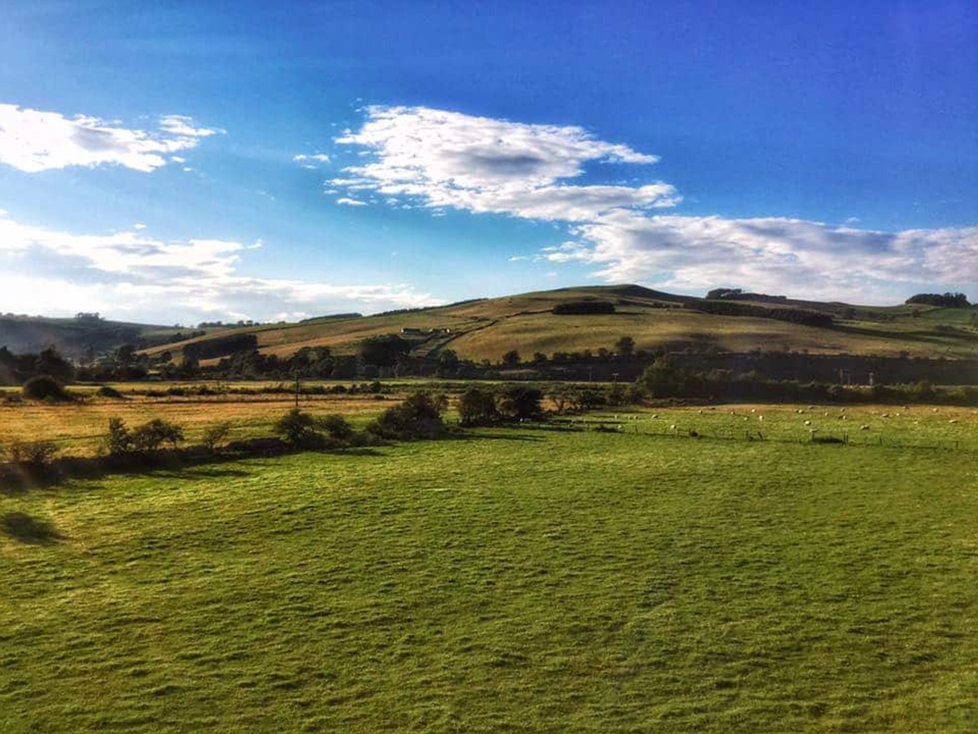 Cheviot hills over the borders