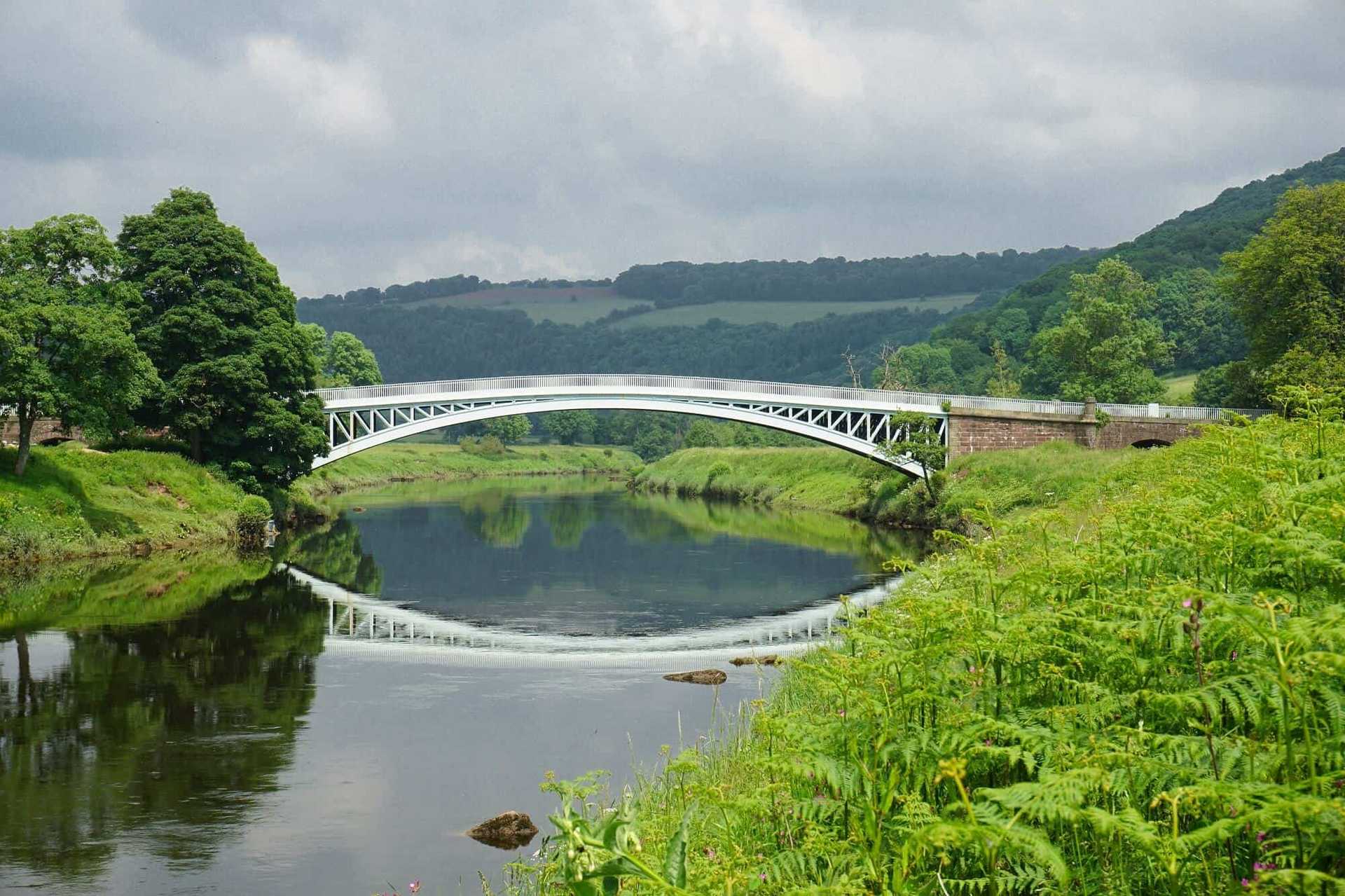 Bigsweir Bridge over the River Wye on the Offa’s Dyke Path walking holiday