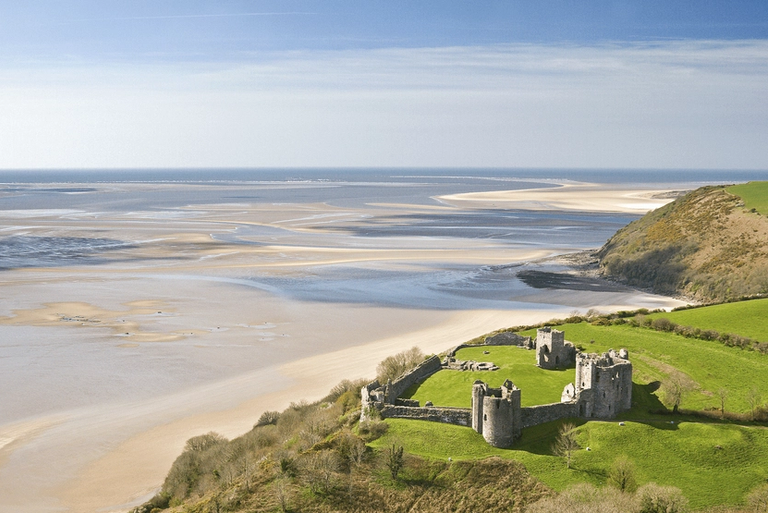 Llansteffan Castle, over the Tywi estuary