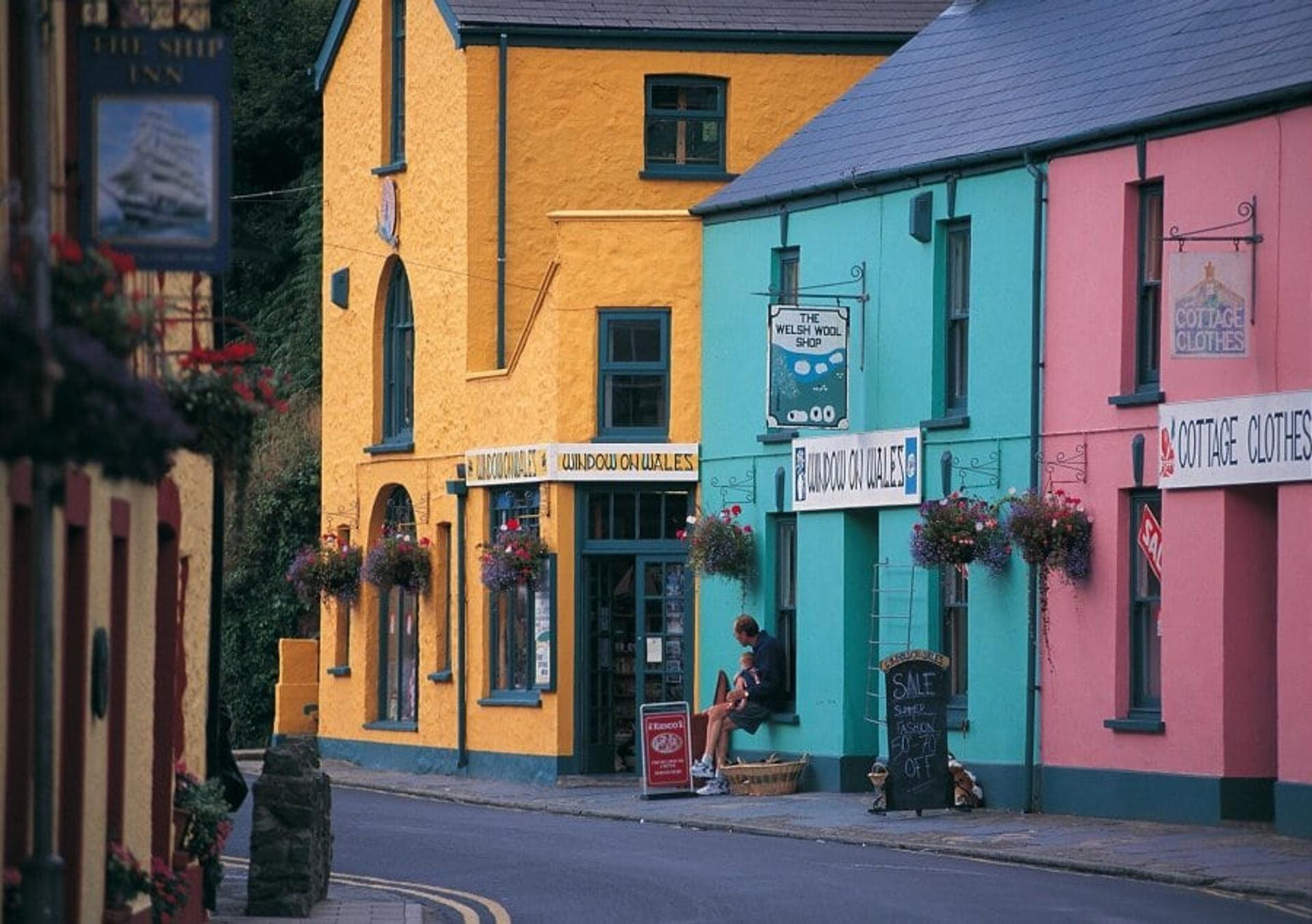 Multi coloured houses in Solva, Pembrokeshire,